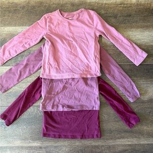 H&M Girls Long Sleeve Tee set - Berry Red